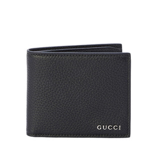 【GUCCI 古馳】Logo Bi-Fold 皮革 卡夾 皮夾 短夾 黑色 771148