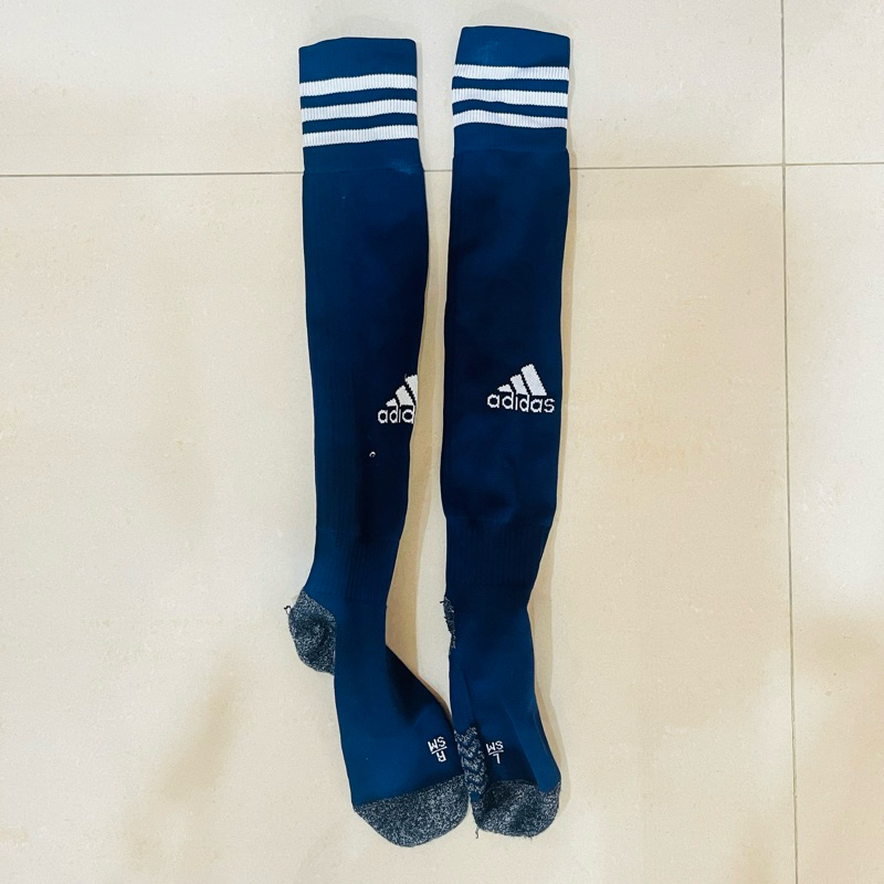 [現貨] [24hr 快速出貨] [Adidas] 二手 愛迪達足球襪 及膝襪 膝上襪 長襪 足球比賽 深藍色