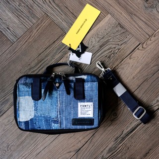 FDMTL master-piece 聯名款 襤褸印花拼布COMPACT SHOULDER BAG 單肩側背包