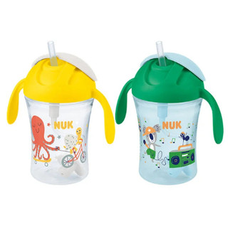 nuk 360度防漏翻蓋吸管杯230ml 吸管水杯 吸管學習杯【公司貨】😄樂淘淘😄