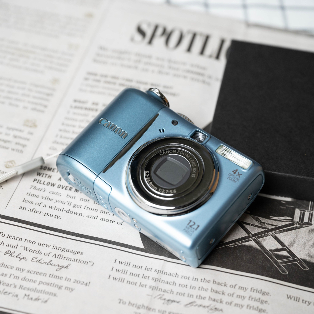 [DADDAO]美品 佳能 Canon A1100 人像優化Y2K復古CCD相機 2004年 觀景窗 淺藍色 稀有盒單
