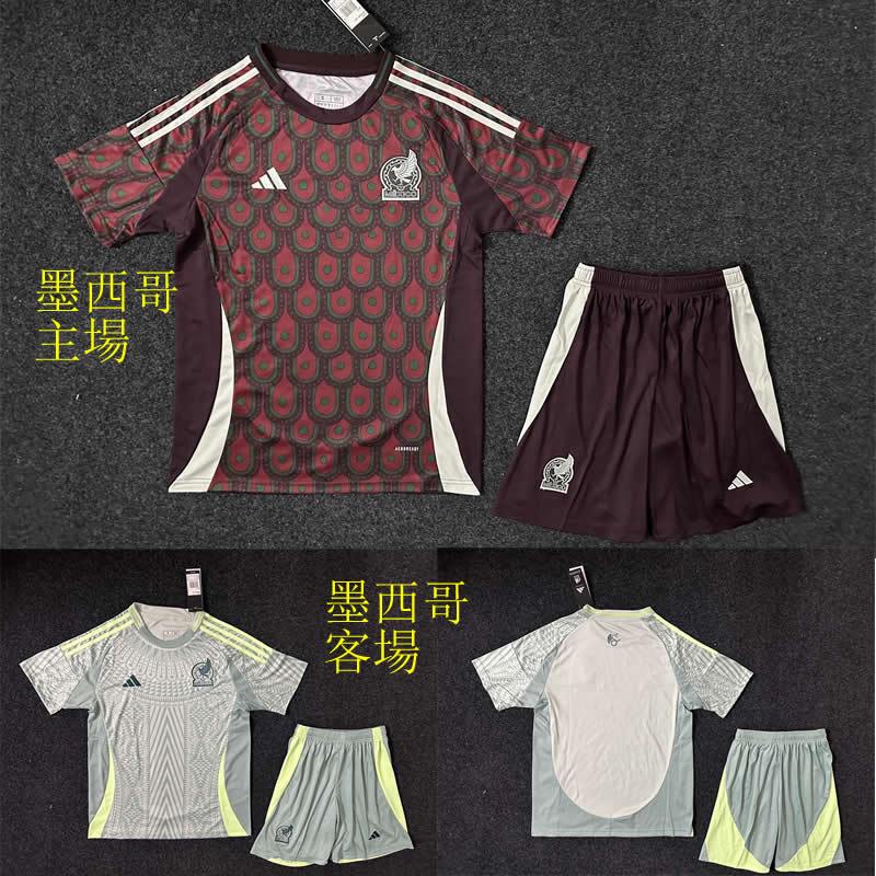 24-25墨西哥國家隊足球衣足球服 墨西哥國家隊主場球衣 足球比賽衣運動足球服 親子足球運動  套裝