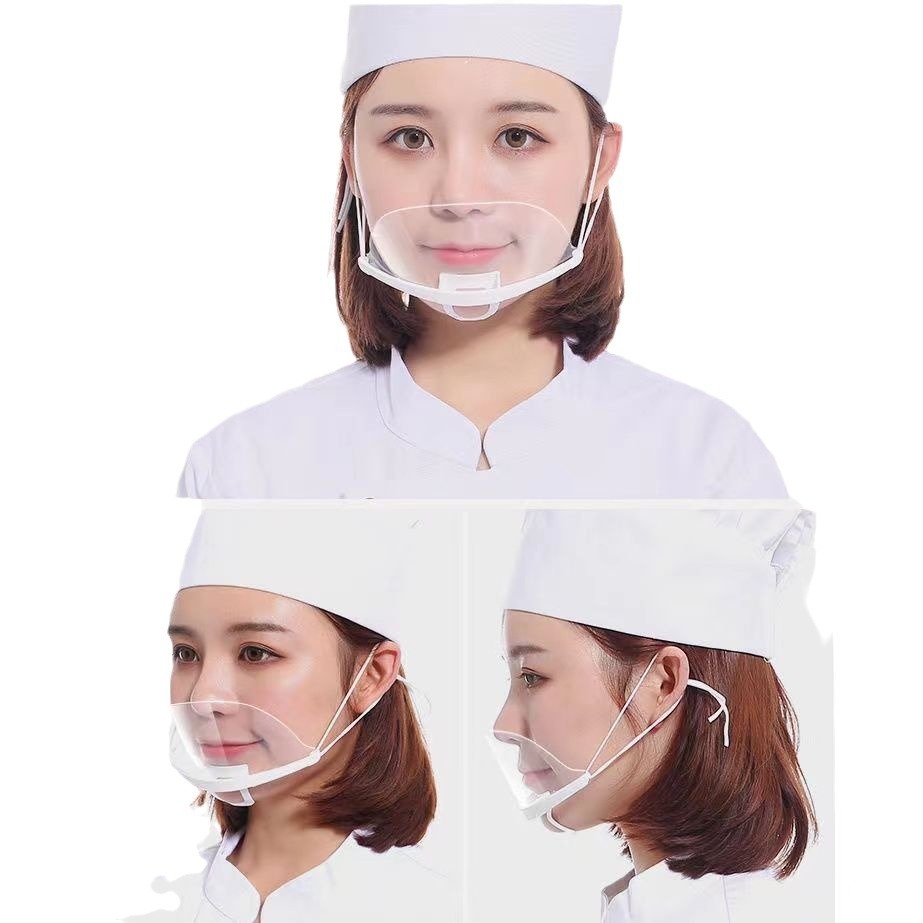 餐飲透明口罩透氣防霧專用廚房食品防口水飛沫面罩廚師餐 廳一次性