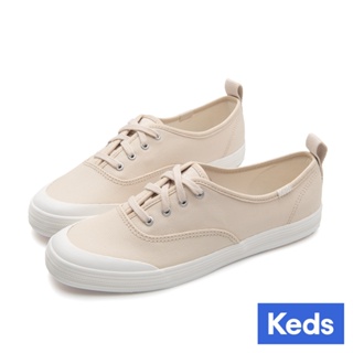 【Keds】CHAMPION 經典復古率性防潑水帆布休閒鞋-米白 (9243W112997)