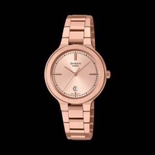 []錶子$行頭[] CASIO SHEEN 優雅 簡約 日期 不鏽鋼 腕錶 - 玫瑰金 (SHE-4559PG-4A)