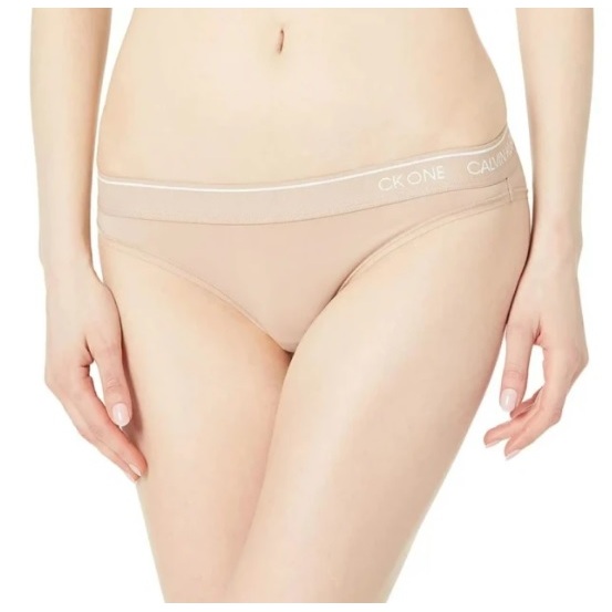 Calvin Klein 女性比基尼內褲 超細纖維製成 CK ONE刺繡 女生內褲 膚色 凱文克萊 QF5746-200