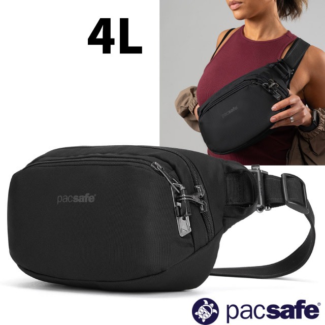 【Pacsafe】送》防盜腰包 4L Vibe 100 斜背包 臀包 RFID護照包 胸包 側背包_60141130