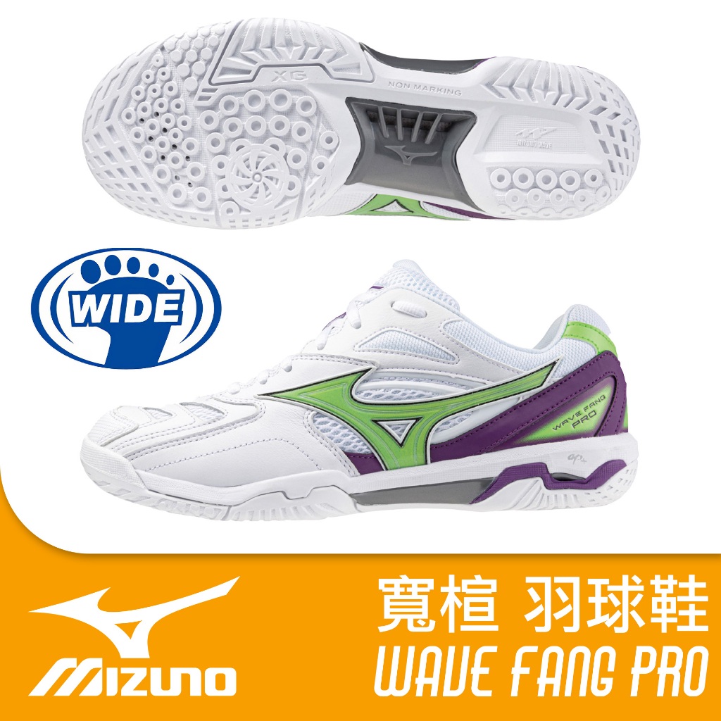 【少量到貨】MIZUNO 美津濃 寬楦 羽球鞋 WAVE FANG PRO 柔軟舒適 高彈性 止滑 71GA2100