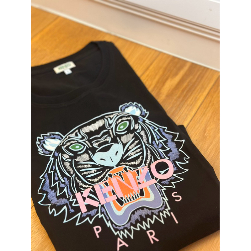 ✨二手商品✨KENZO 黑色虎頭T恤 L號