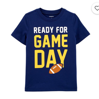 美國童裝Carter's卡特男童藍色橄欖球圖案短袖T恤