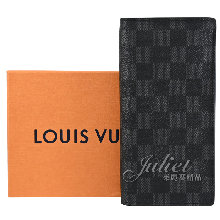 【茱麗葉精品】Louis Vuitton LV N62665 Brazza 黑棋盤格紋雙折零錢長夾.黑 現貨在台