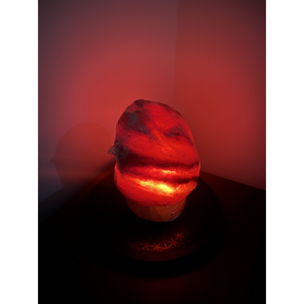 嚴選㊣鴿血紅鹽燈 3-5kg 玉石底座 可調適開關 高品質 深層喜馬拉雅山鹽燈 實拍實錄