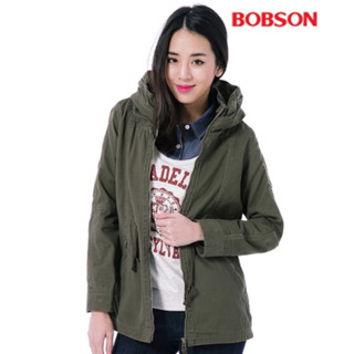 專櫃品牌BOBSON 軍綠色仿舊水洗連帽軍裝外套L