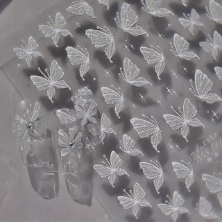 tomoni貝殼光玫瑰蝴蝶美甲貼紙 果凍立體美甲飾品 背膠貼紙 背膠指甲貼紙 台灣現貨 美甲diy 甲子園
