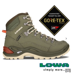 【LOWA】女中筒健行鞋RENEGADE GTX『灰綠/柑橙』L320945 登山鞋 健行鞋 多功能鞋 戶外 露營 登山