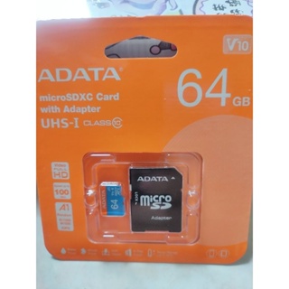 ADATA 威剛 Premier micro SDHC XC 記憶卡附轉接大卡 A1 UHS-I C10 64G