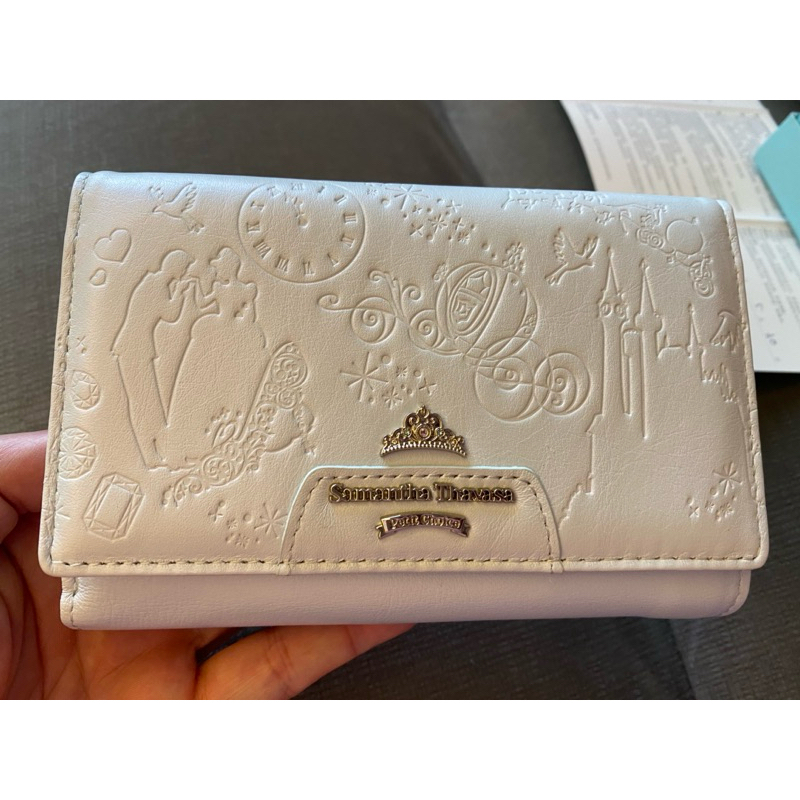 日本Samantha Thavasa Disney 聯名款 絕版 灰姑娘 日本的香奈兒 藍色 淡藍色 皮夾 錢包