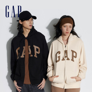 Gap 男女同款 Logo連帽外套 碳素軟磨法式圈織系列-多色可選(892182)