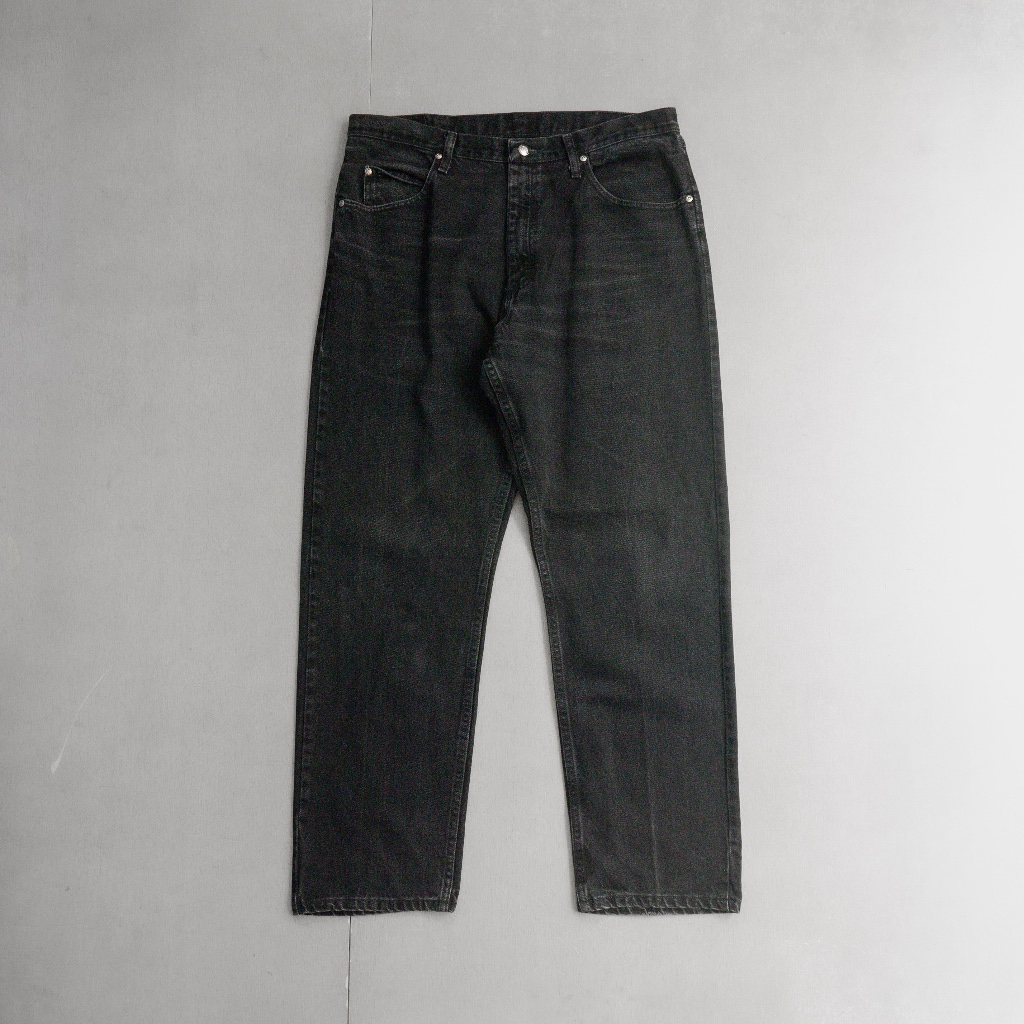 《白木11》 90S WRANGLER DENIM PANTS 美國 黑色 刷色 水洗 丹寧 直筒 長褲