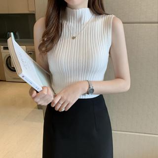 衣時尚 上衣 毛線衣 針織衫 背心 新款吊帶背心內搭半高領打底衫針織衫短上衣MB010-A 2088