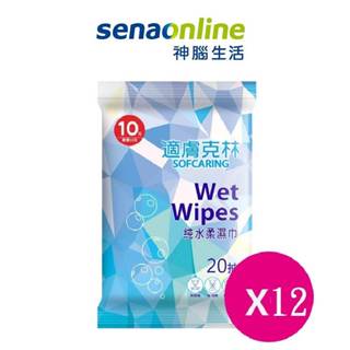 適膚克林 純水柔濕巾20抽 (隨身包)X12包 神腦生活