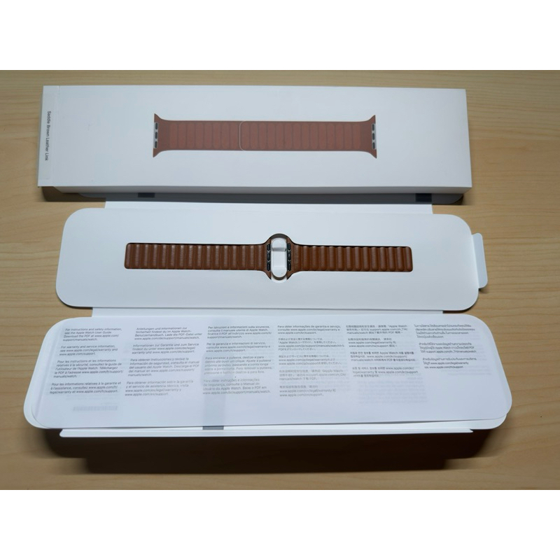 原廠Apple Watch皮革鏈紋錶帶 saddle brown