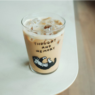 🌈Alpaca韓國文創 | huginn and muninn 賓士貓 透明 玻璃杯 咖啡杯 可愛插畫