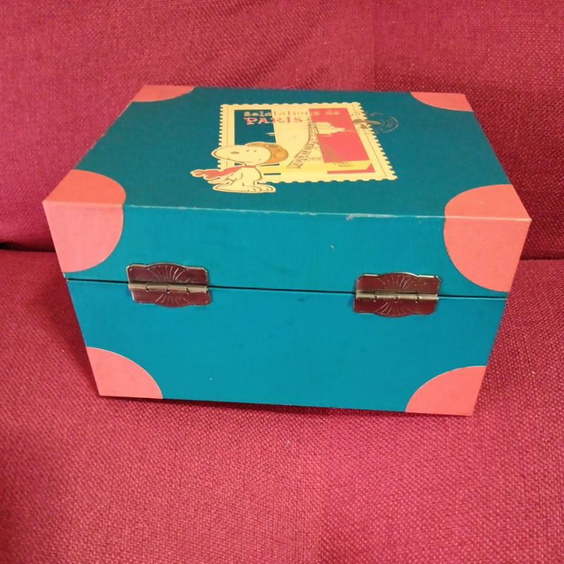 3箱 早期 日本限定 史努比飛行員 旅行箱造型音樂盒 收納盒 珠寶盒 絕版珍藏
