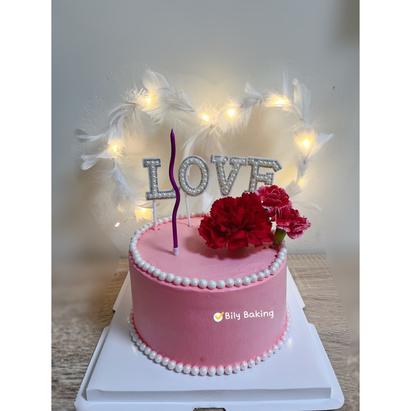 珍珠糖玫瑰/康乃馨鮮花蛋糕
