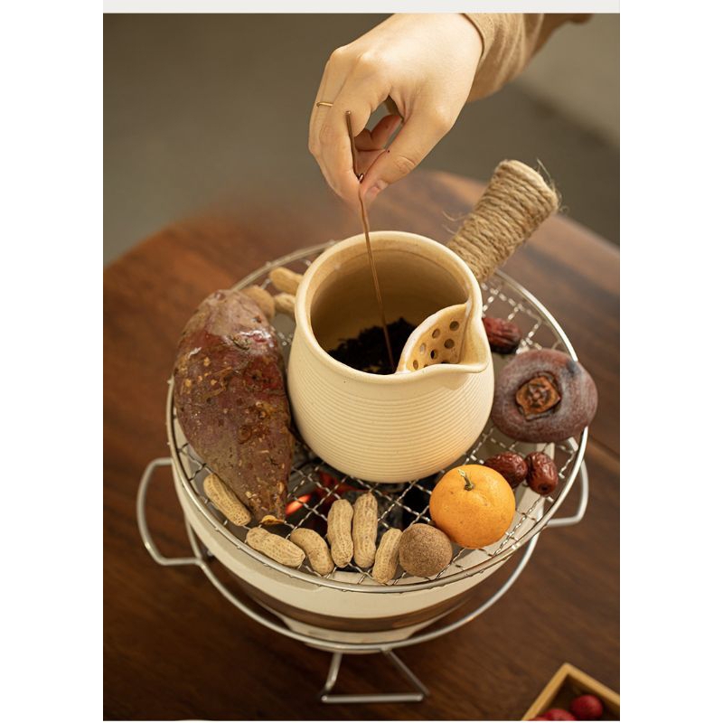 台灣現貨 快速出貨 圍爐煮茶 烤茶 烤奶茶 網紅款罐罐壺 陶瓷茶壺 可直燒茶壺