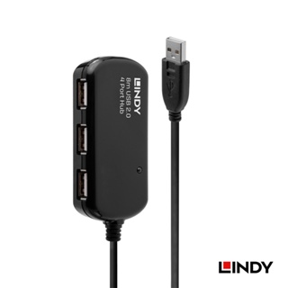 LINDY 林帝 USB 2.0 Type-A/公 To Type-A母 主動式4埠延長集線器 8M (42781)