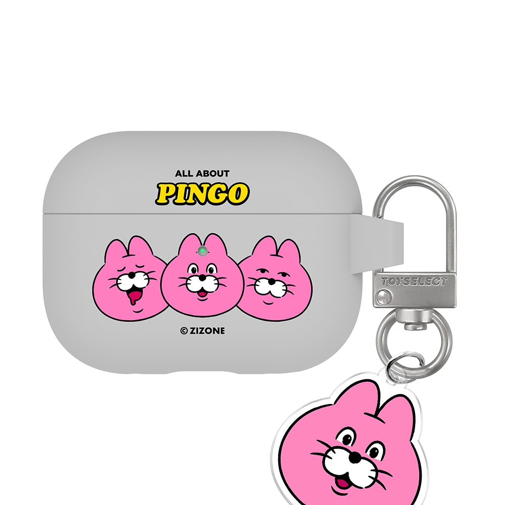 【TOYSELECT】ZIZONE Pingo大頭表情包強悍防摔Airpods保護套(附吊飾)