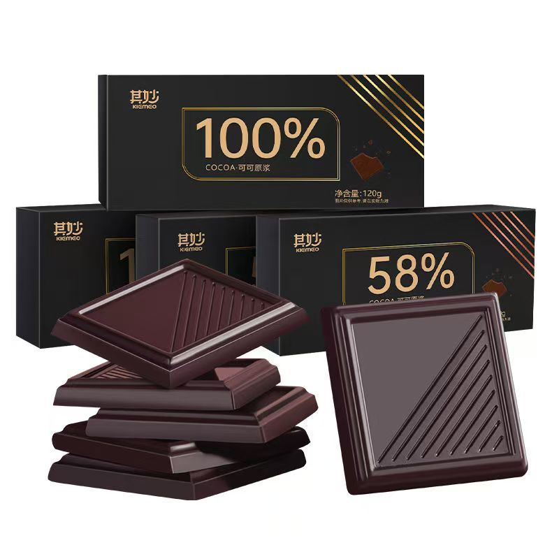 巧克力純黑100%每日純黑巧純可可脂零添加蔗糖 零反式脂肪酸 健身 可代餐飽腹 俄羅斯風味零食