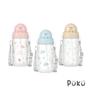 【育兒嬰品社】PUKU 藍色企鵝飄飄奶蓋Tritan吸管隨身水瓶330ml 喝水杯 練習杯兒童水杯
