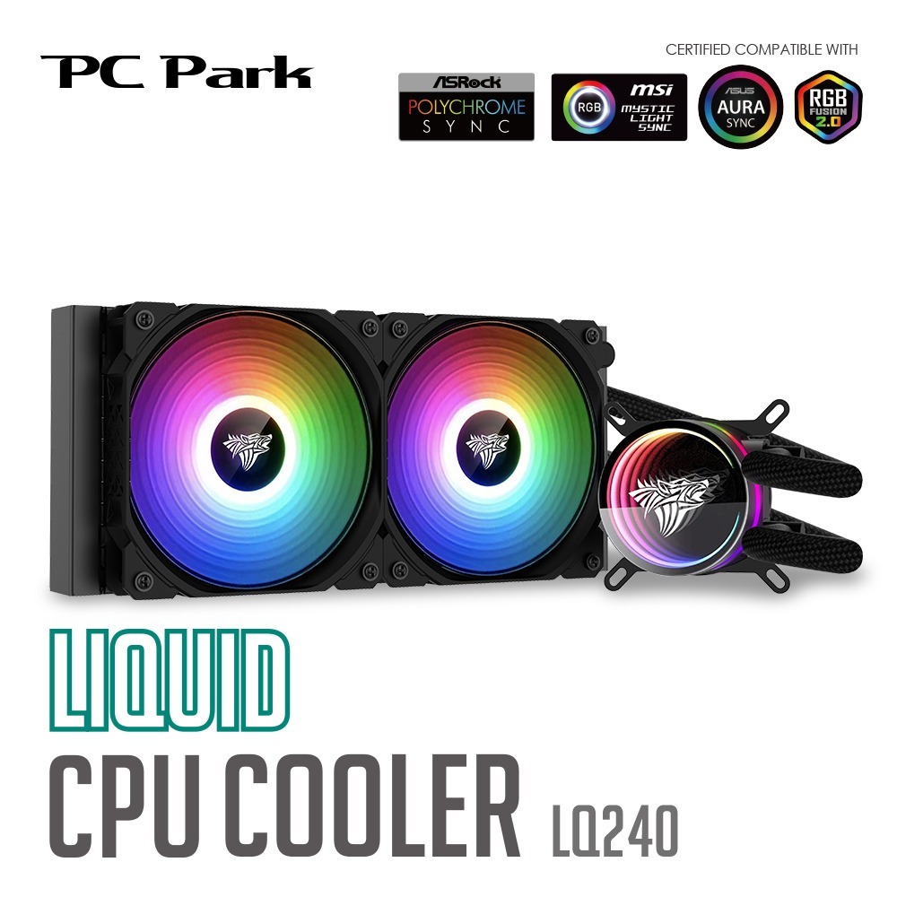 PC Park LQ240 LQ360 水冷散熱器 ARGB 一體式散熱器 黑