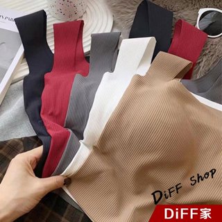 【diff】韓版寬肩方領短版背心 帶胸墊 小可愛 女裝 衣服 短版上衣 短板上衣 運動背心 運動上衣【v347】