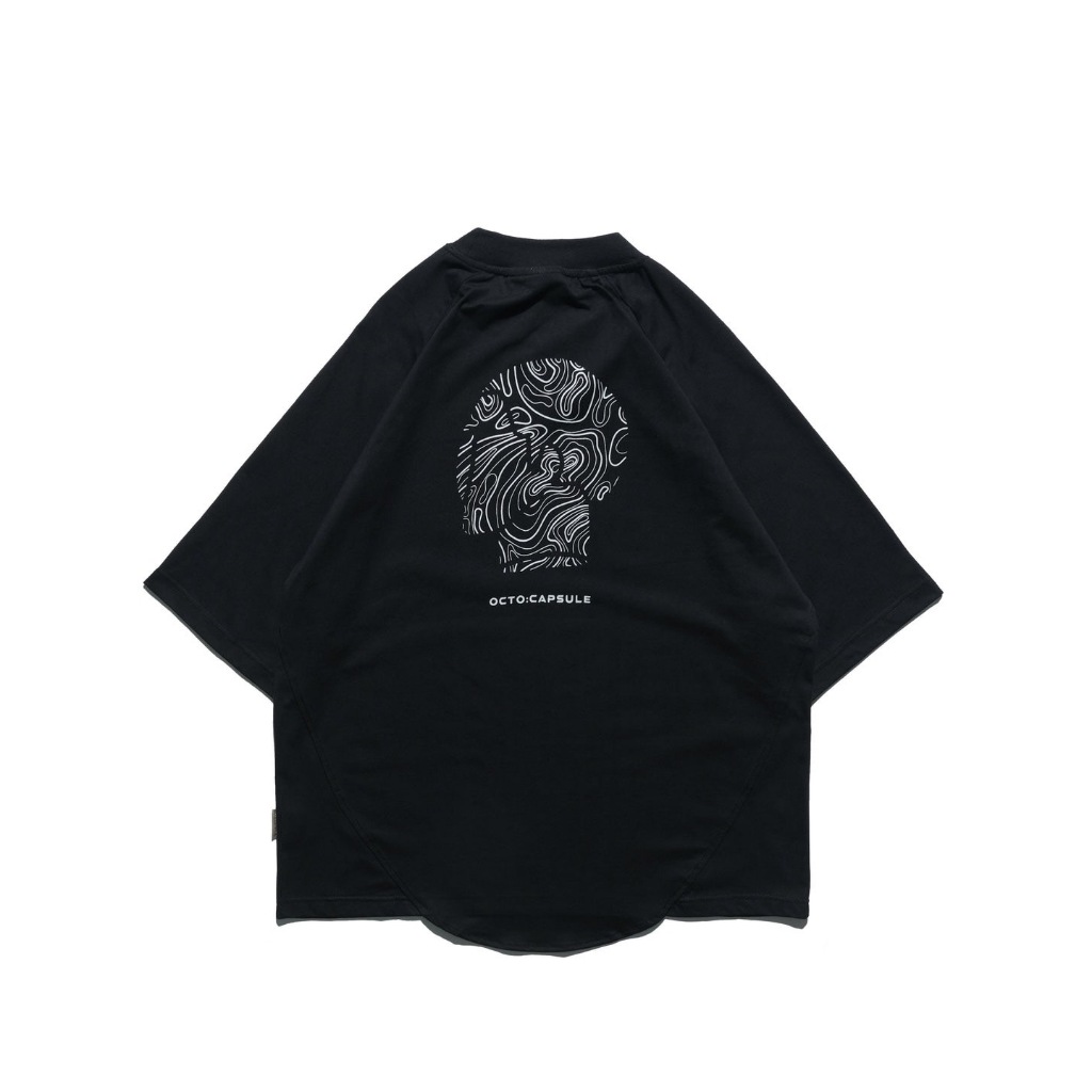 【P.COAST LAB 】OCTO GAMBOL ROAM Logo Oversized T-shirt(Black)