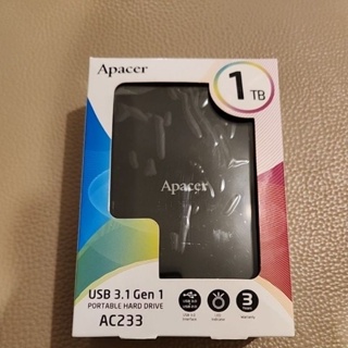 Apacer宇瞻 2.5吋 1TB 行動硬碟 USB3.0
