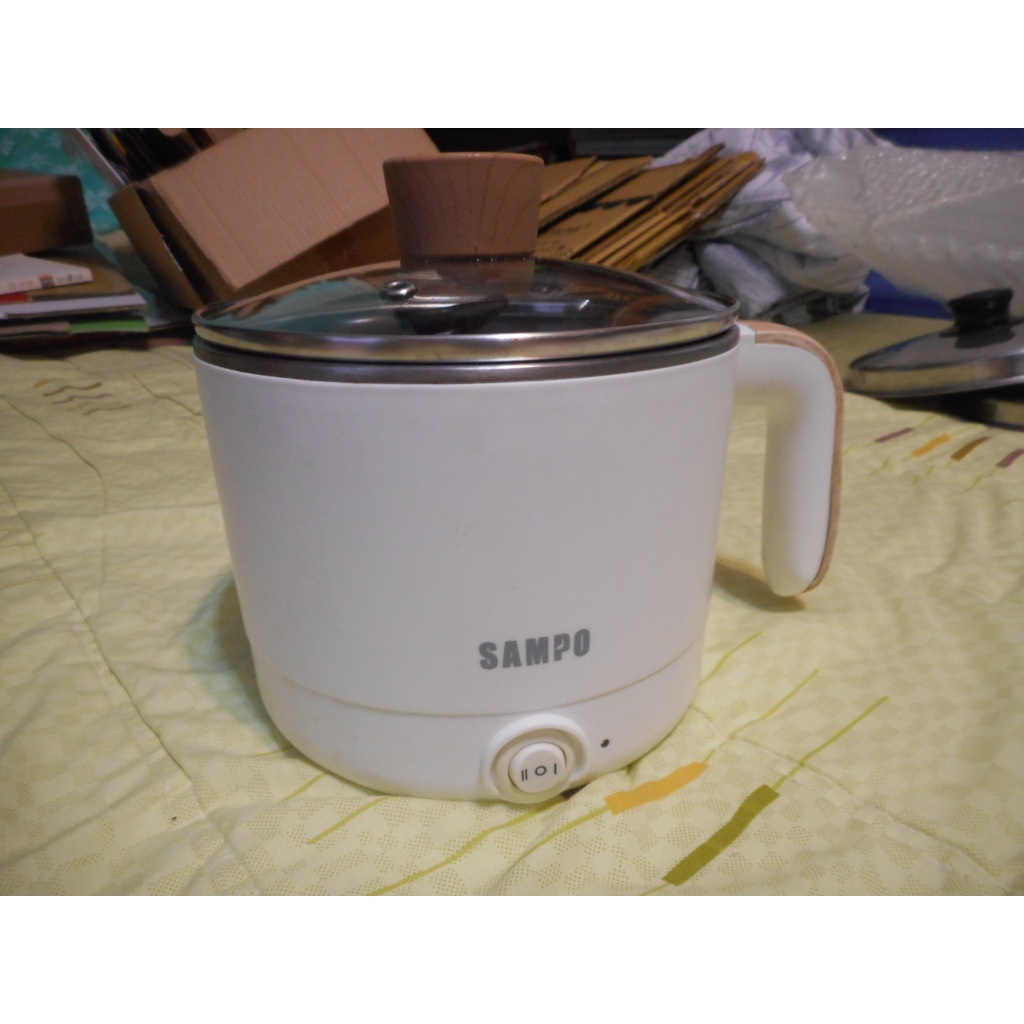 2手良品~SAMPO聲寶1.2L美食鍋 雙層防燙多功能快煮美食鍋電火鍋 KQ-CA12D