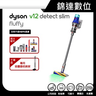 ＊錦達＊【送立架+10%蝦幣 Dyson 戴森V12 Detect Slim Fluffy SV46輕量智慧無線吸塵器】