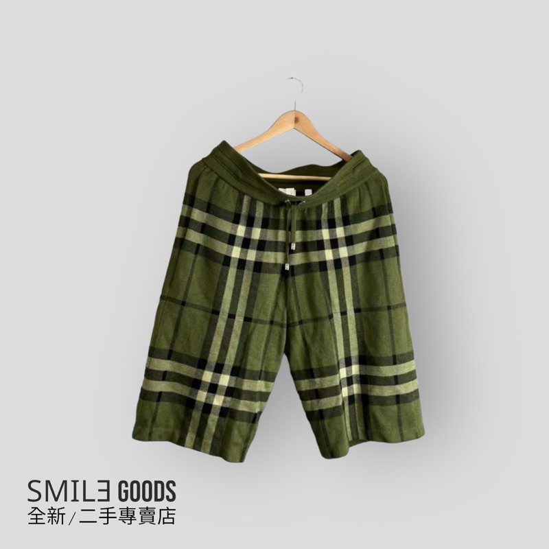 [SMILE] Burberry軍綠色格紋羊毛短褲