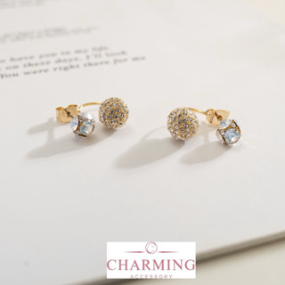 Charming l 正韓S925銀璀璨2戴式水晶耳環I氣質耳釘《N-A006》