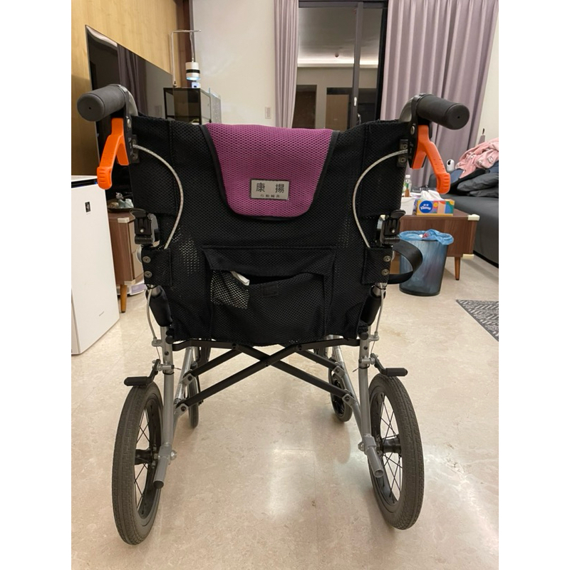 康揚 KM-2501 旅弧輪椅 紫色座墊 珍珠銀骨 Hold得駐剎車 超輕量8.8公斤