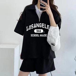衣時尚 套裝上衣 短褲M-2XL新款短袖短褲學生日係可愛女運動服套裝女搭配兩件套字母MB045-13956.