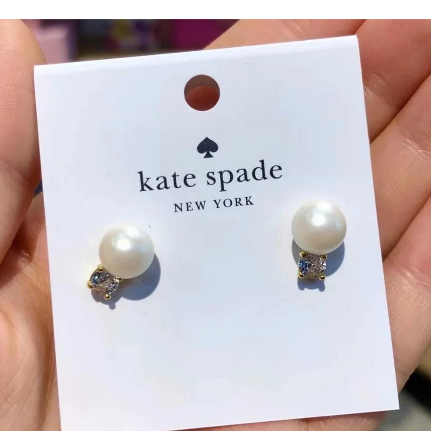 (在途中) Kate spade ♠️珍珠水鑽耳環