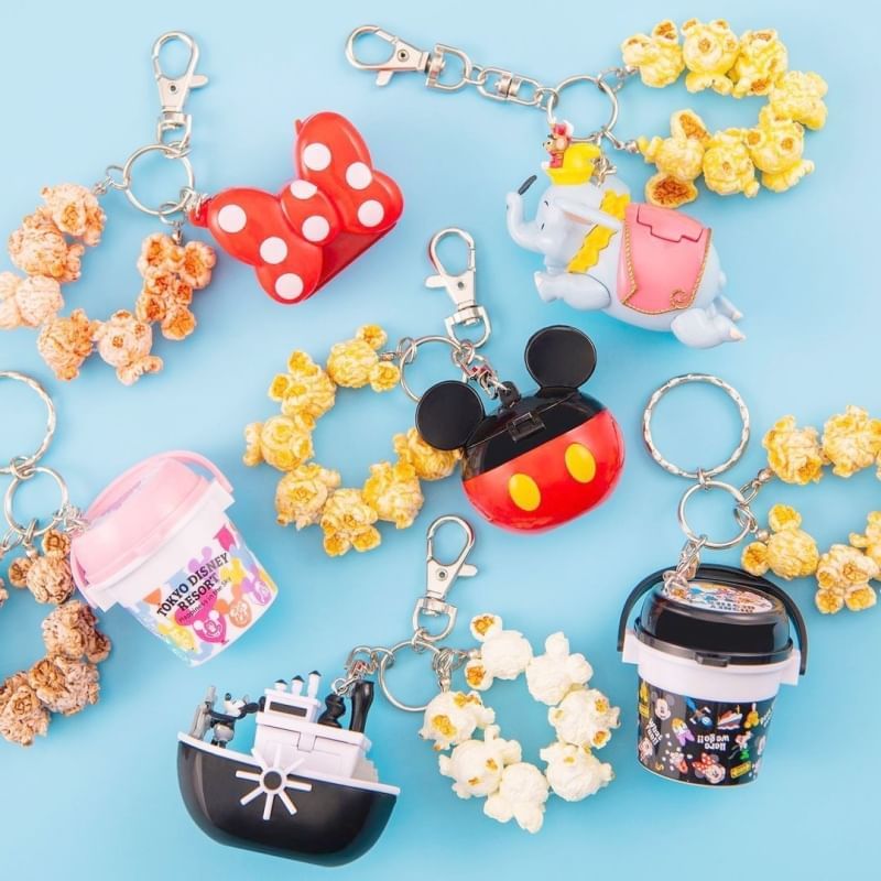 日本正品 樂園限定 迷你 爆米花 置物桶 鎖圈 迪士尼 米奇 米妮 米老鼠 蒸汽船 小飛象 鑰匙圈 吊飾 掛飾