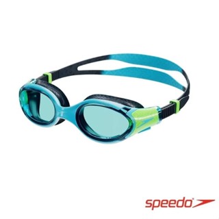 【線上體育】SPEEDO 兒童 運動泳鏡 Biofuse 2.0 超音速藍/螢光綠 適合6-14y