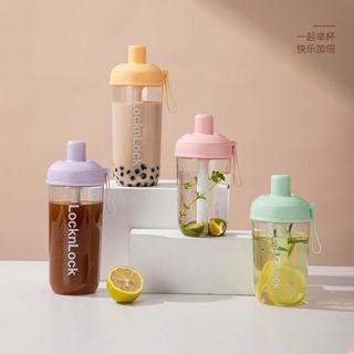【LC】樂扣 樂扣正版 搖搖杯 環保杯 隨行杯 奶茶杯 吸管杯 高顏值水杯學生水杯卡通水杯 多功能奶茶杯
