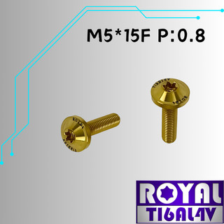 【瘋螺絲】ROYAL 鈦合金螺絲★ M5*15F P:0.8 飛碟頭螺絲★64鈦/正鈦/鈦合金螺絲★出貨附發票★土豪金