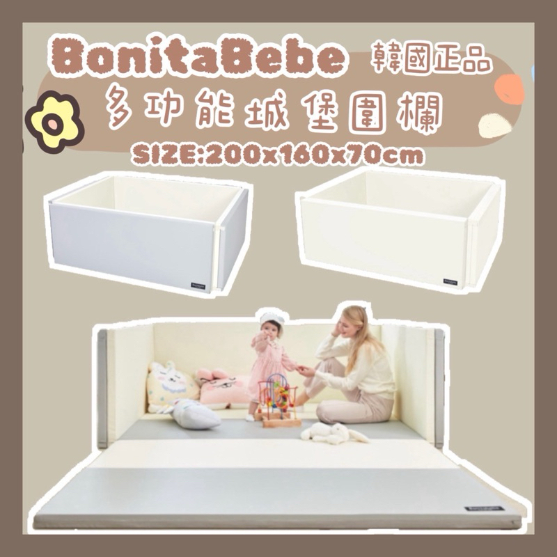 Bonitabebe 保證正品官網訂購出貨【韓國公司貨】豪華型70公分城堡圍欄 Bonit abebe圍欄地墊 韓國圍欄